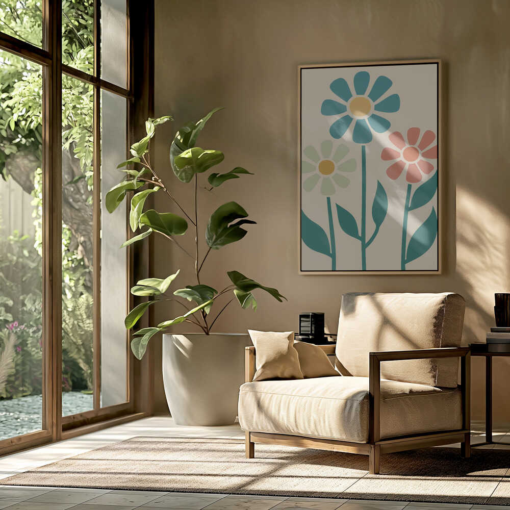 Boho Flowers Series No 1 Poster