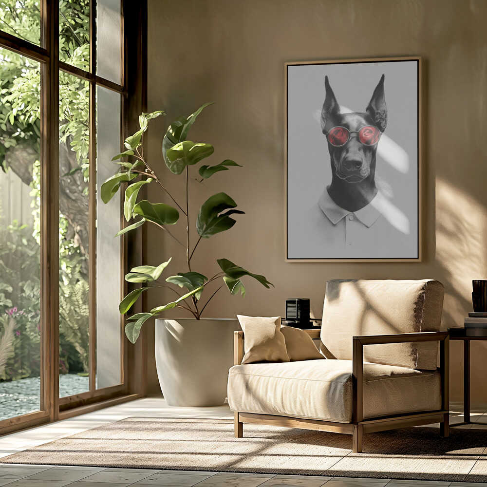 Doberman In Polo Shirt Poster