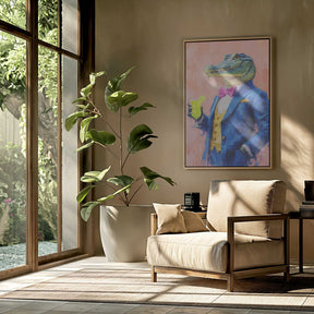 Crocodile In a Blue Suit Poster