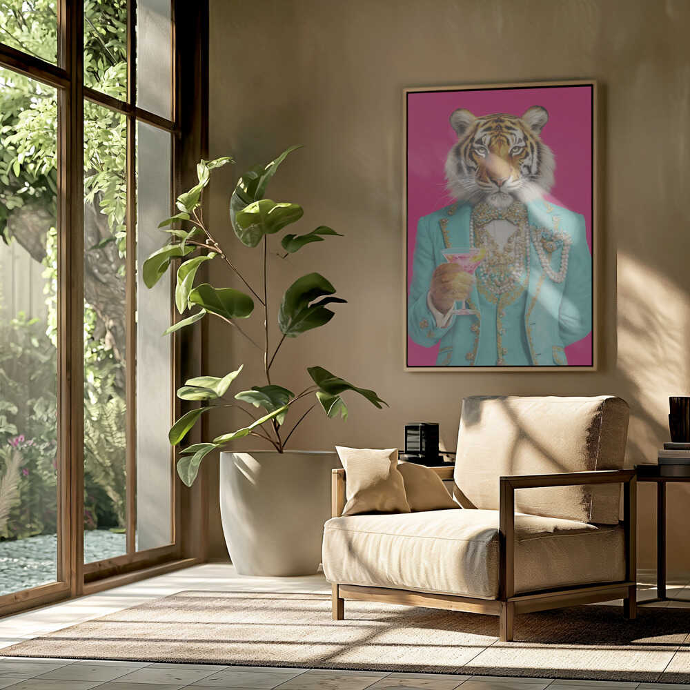 Cocktail Tiger Poster