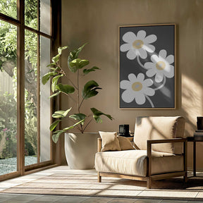 White Flowers In the Dark Poster