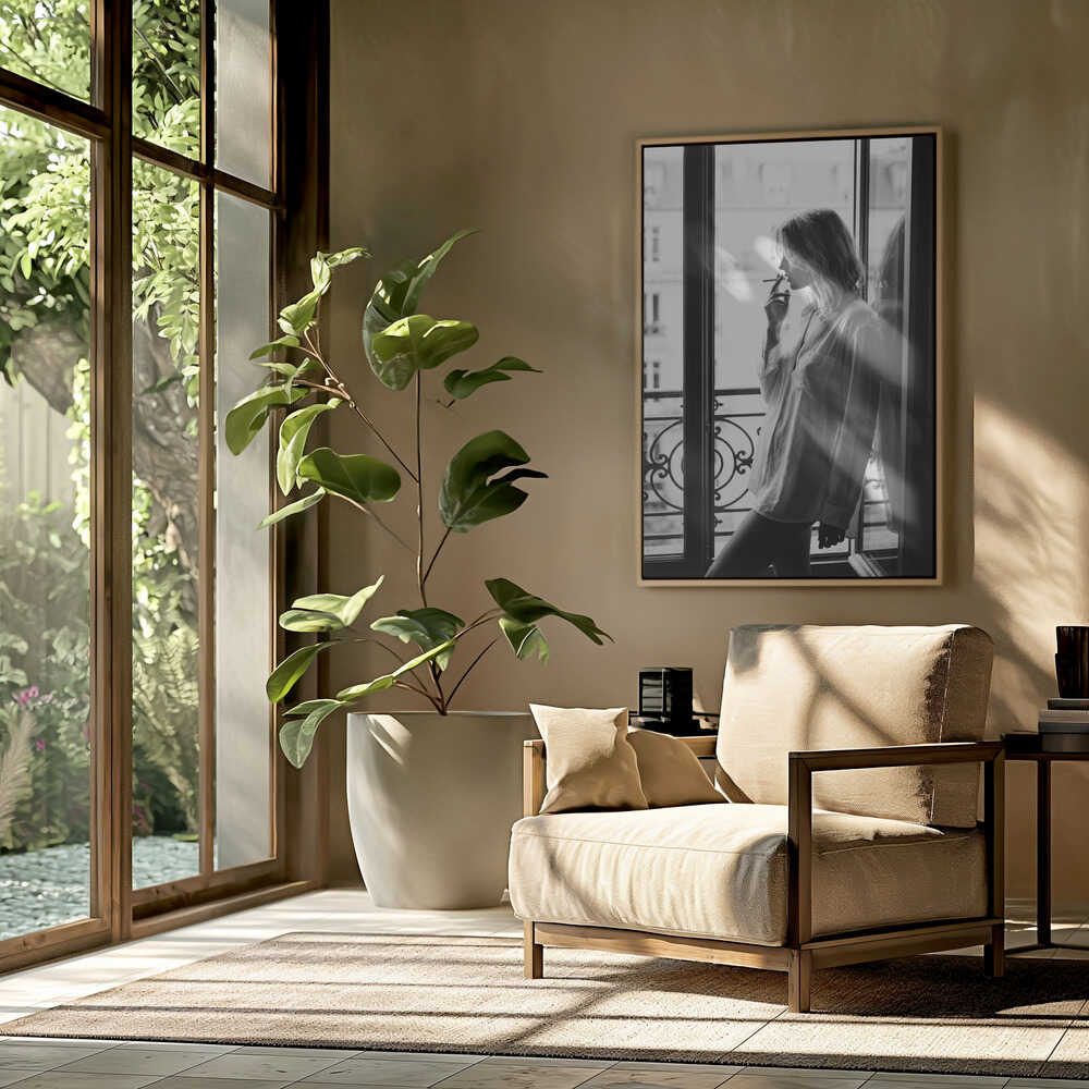 Smoking By the Window Poster
