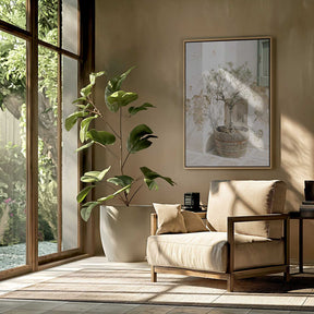 Small Olive Tree In a Wooden Barrel Poster