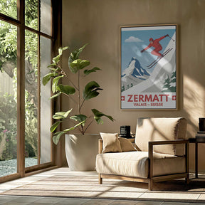 Zermatt Skiing Poster