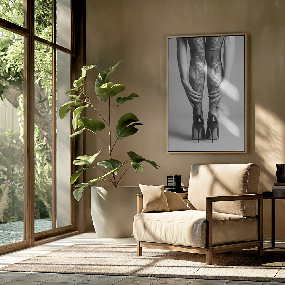 High Heels and Fishnet Stockings Poster