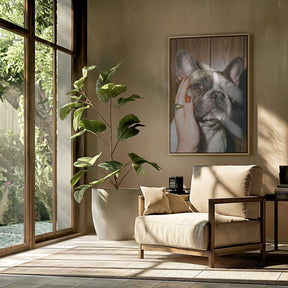 Petting a Frenchie Poster
