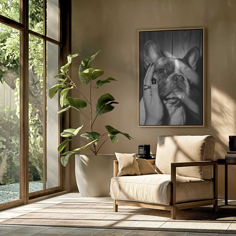 Petting a Frenchie Poster