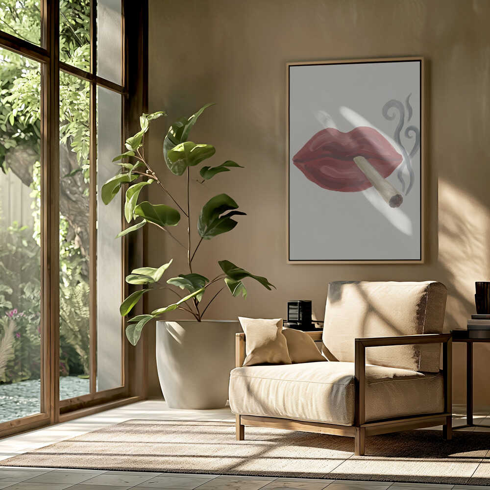 Smoking Lips Poster