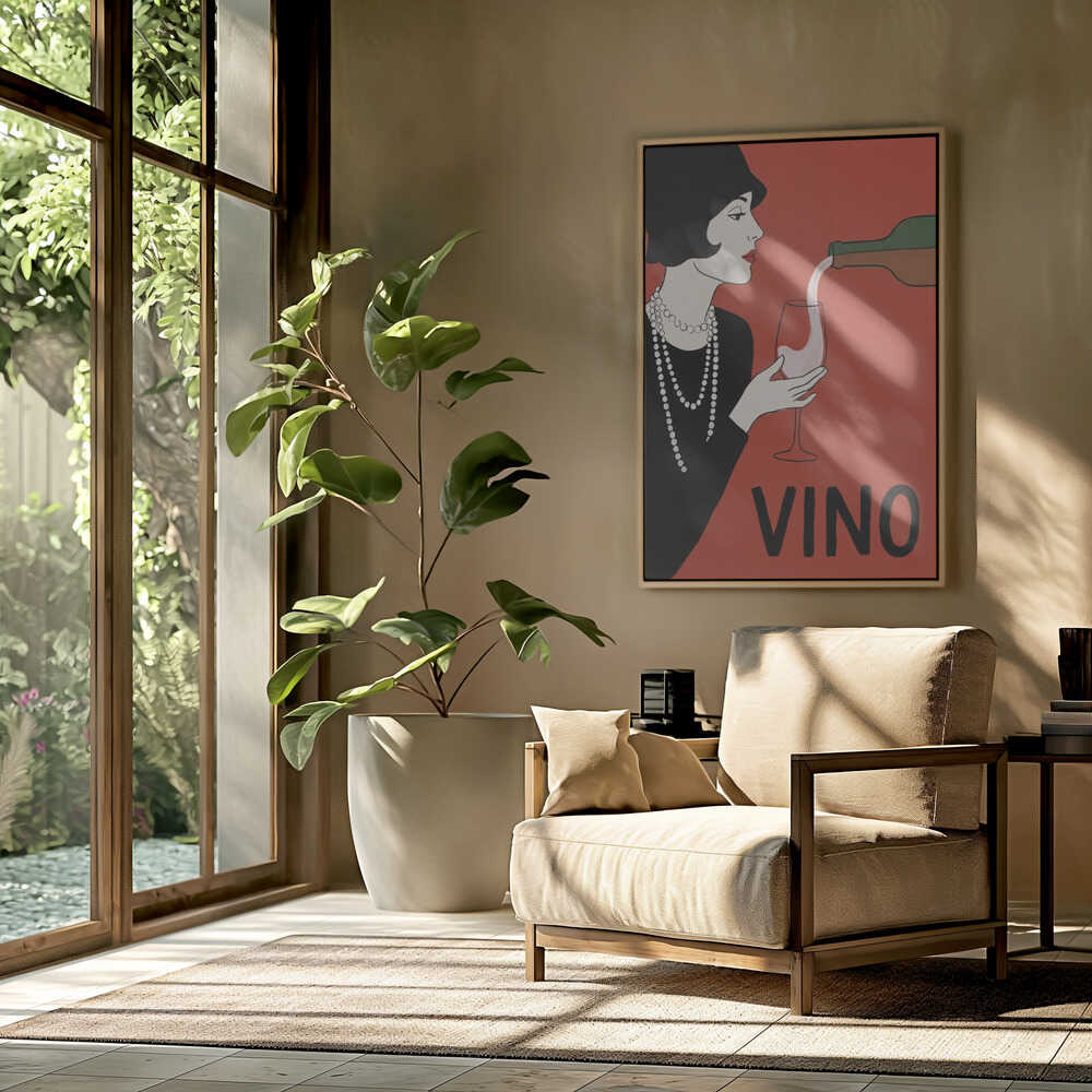Elegant Flapper Wine Pour Poster