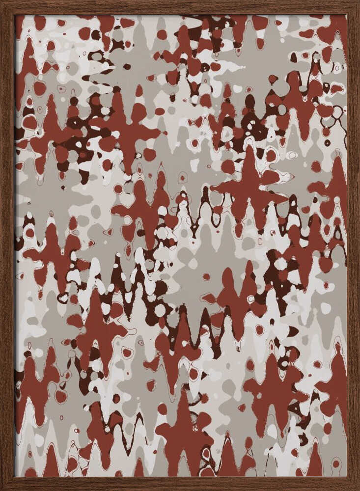 Crimson Wavescape Poster