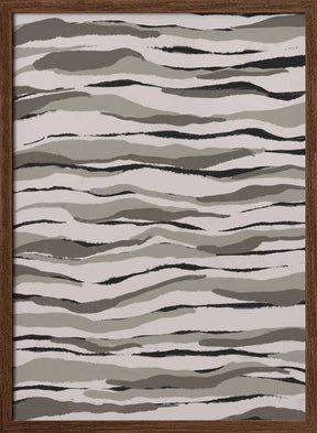 Monochrome Waves Poster