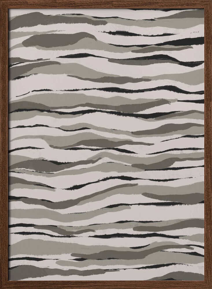 Monochrome Waves Poster