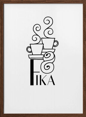 Fika line art illustration Poster