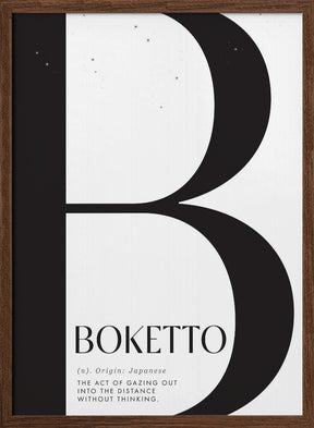 Boketto definition gazing out into the distance Poster