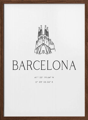 Barcelona city coordinates Poster