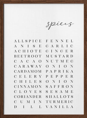 List of spices Poster