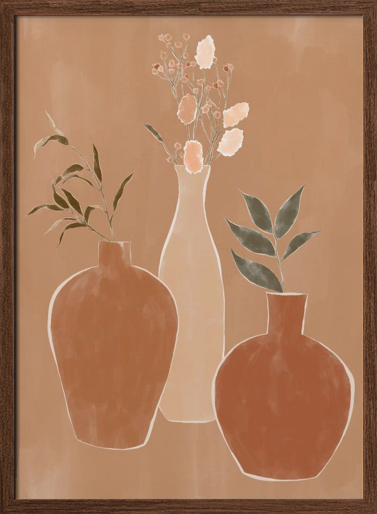 Set of Flower Vases Poster