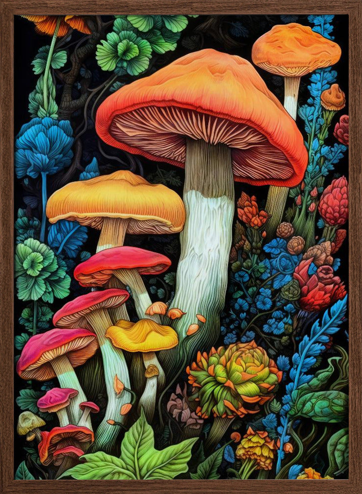 Nature 3 mushrooms Poster