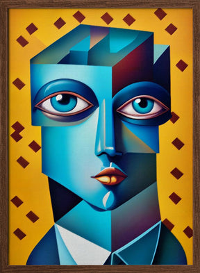 Cubist Abstract Face Poster