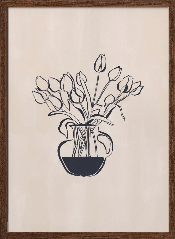 Tulips Flower Vase Line Art Print By Ivy Green Illustrations 4 5 Ratio Poster