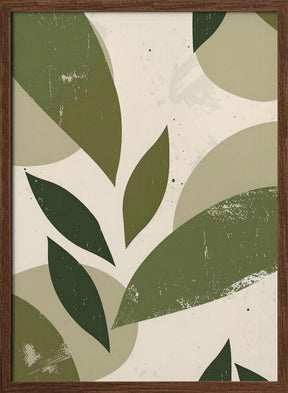 Green Abstract Leaves No 3 Poster