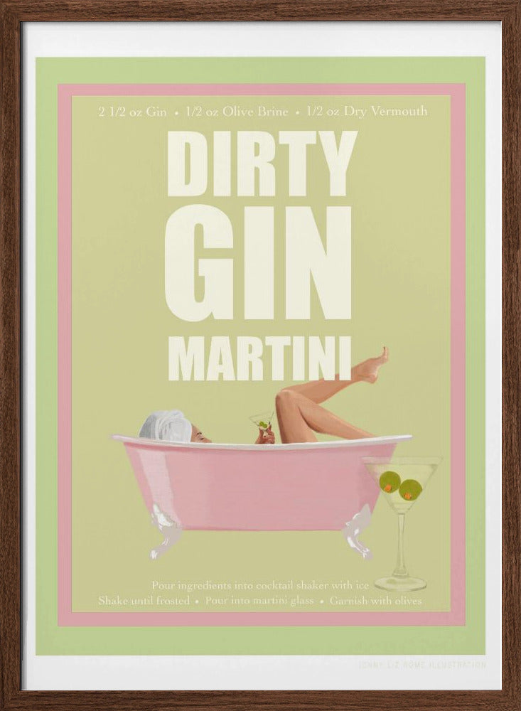 Jlr Cocktails- Dirty Gin Martini Poster