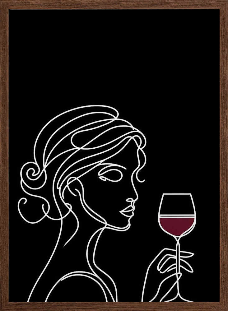 Woman and Wine On Black 3 Poster