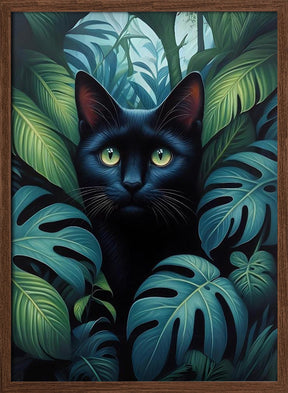 Cat In Bushes Poster