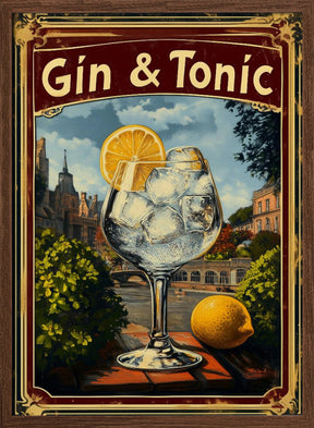 Gin &amp; Tonic Vintage Poster