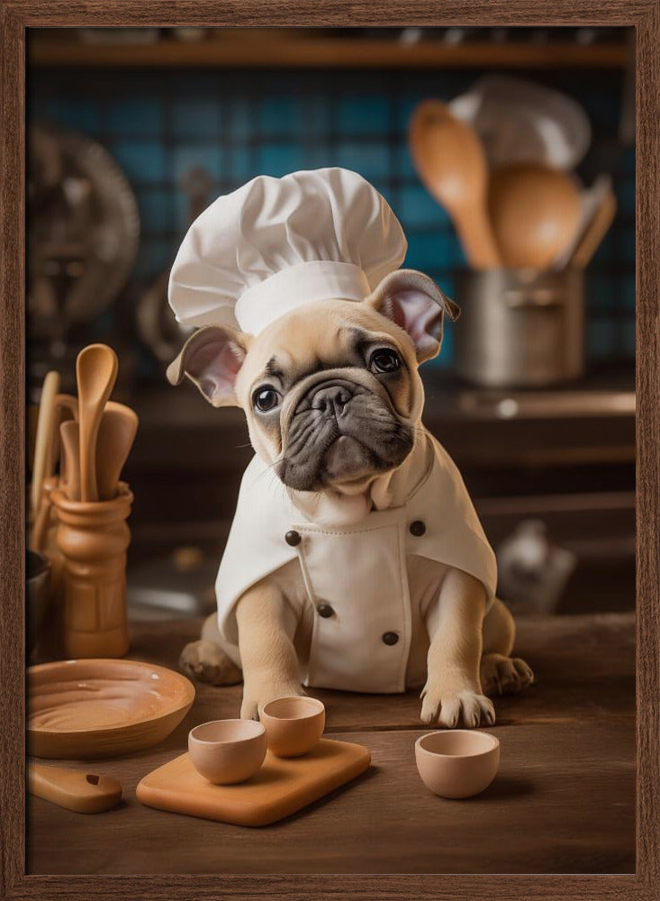 French Bulldog Puppy Chef Poster