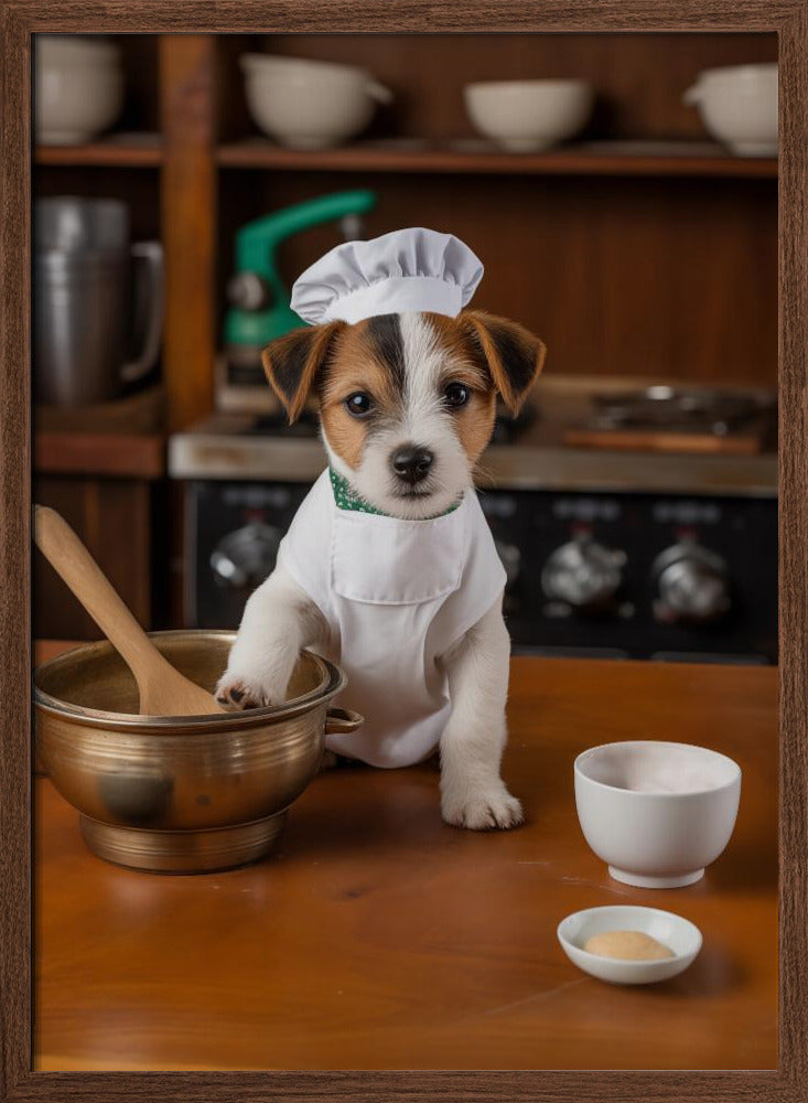 Jack Russell Puppy Chef Poster