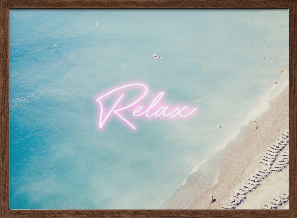 French Riviera Relax Neon Poster