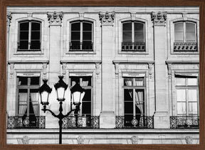 Paris Lamps Black And White Poster