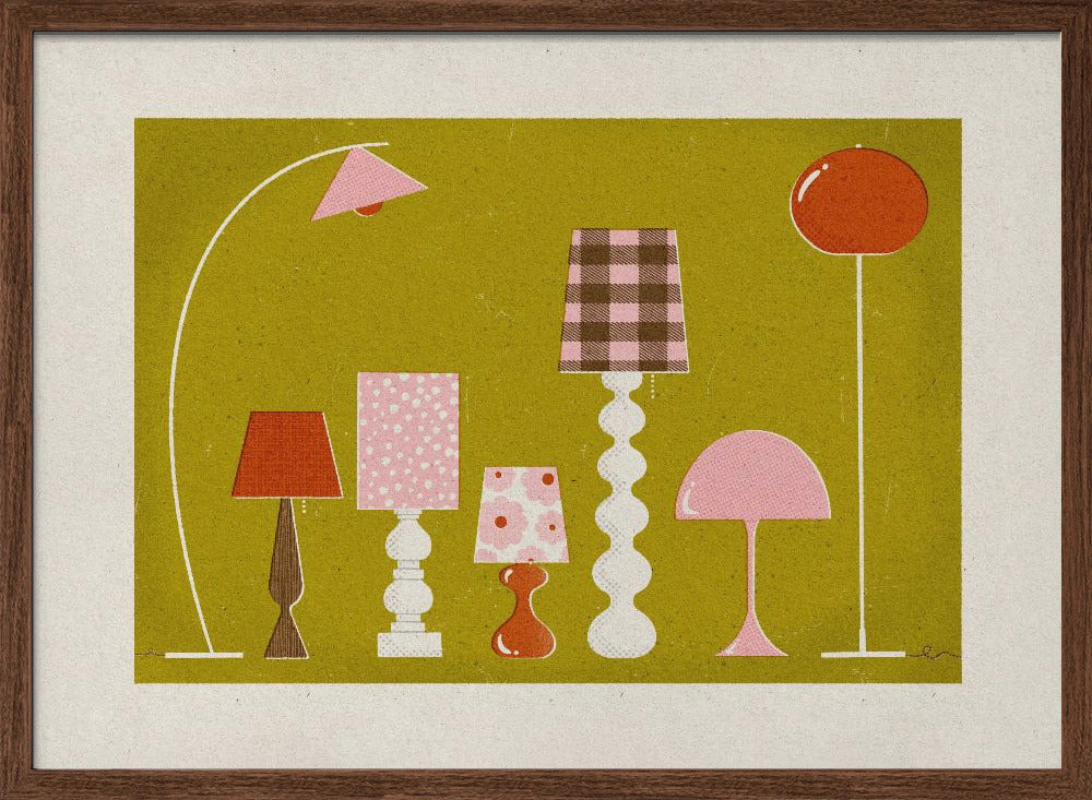 Mid Century Modern Lamps Poster