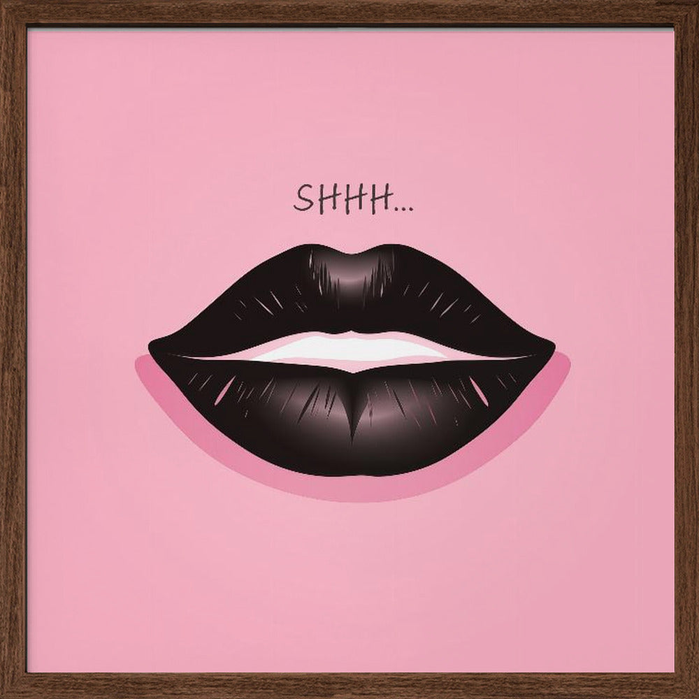 Lips In Black and Pink Poster