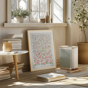 Field of pink flowers Poster
