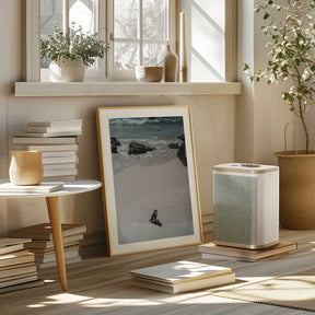 Lonely Beach Stroll Poster