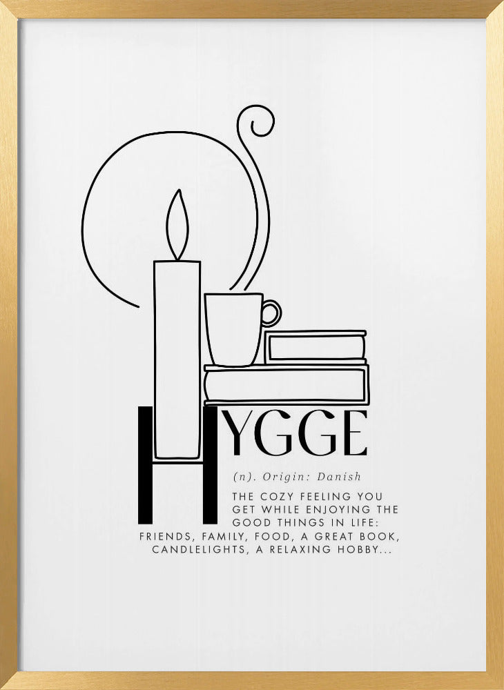 Illustrated hygge definition Poster