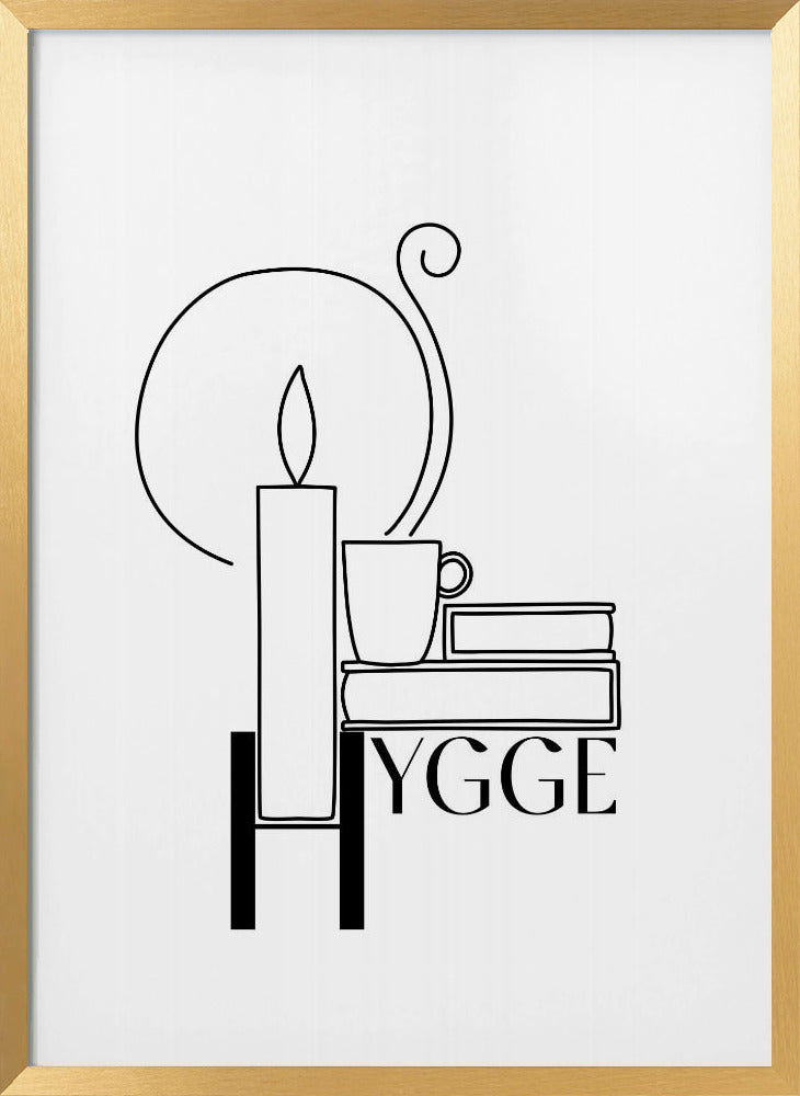 Hygge line art illustration Poster