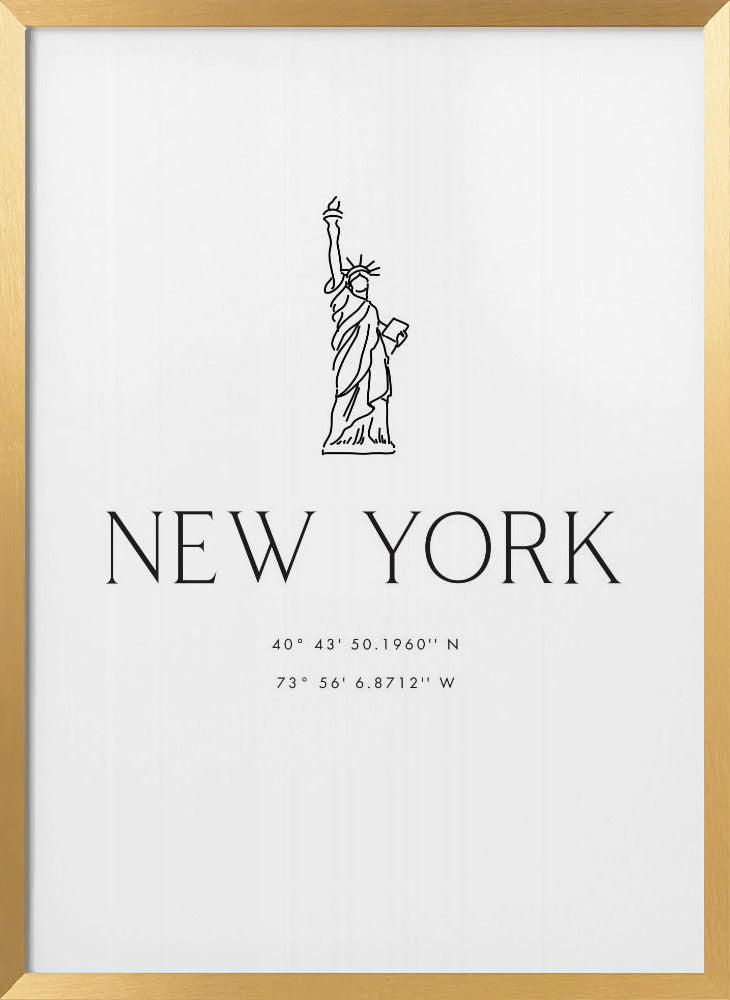 【★値下げ！3枚セット／額縁付】Yellow Korner x New York New York city coordinates Poster