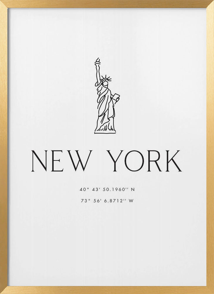 New York city coordinates Poster