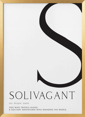 Solivagant definition typography art Poster