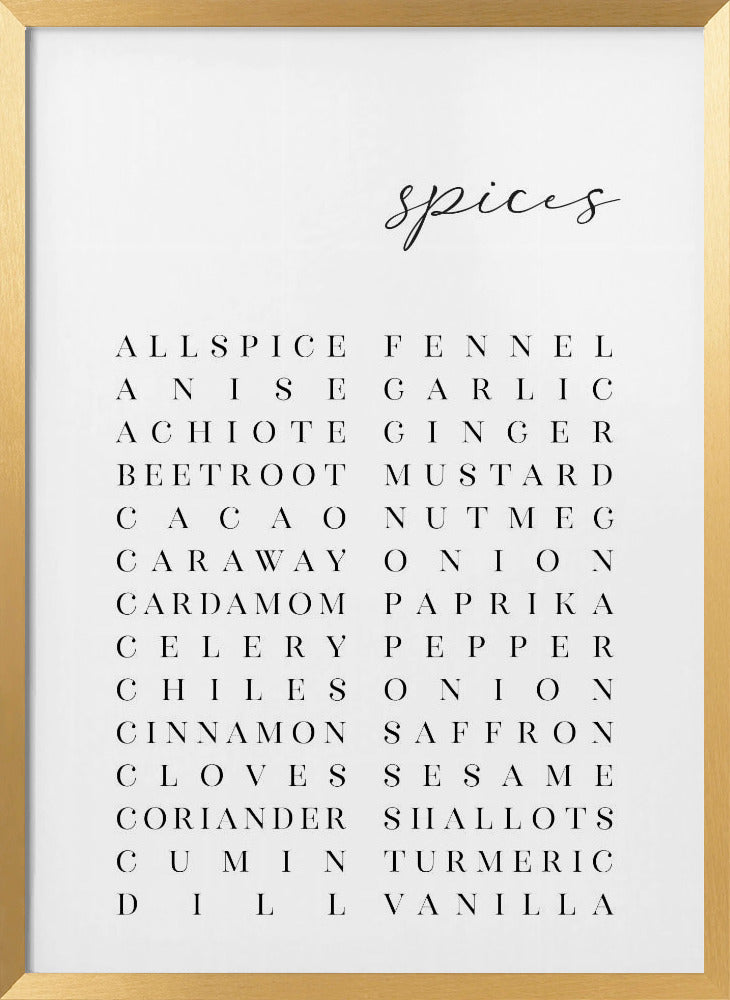 List of spices Poster