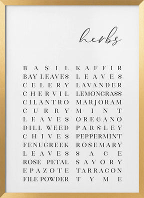 List of herbs Poster