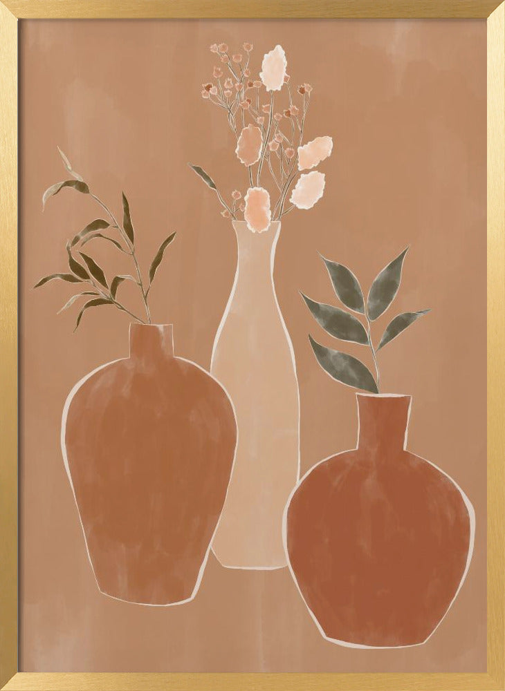 Set of Flower Vases Poster