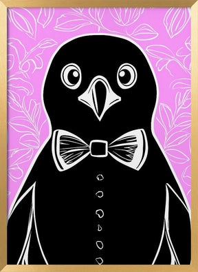 Penguin with bow tie Poster