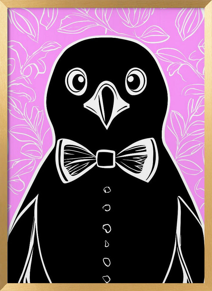 Penguin with bow tie Poster