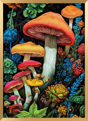 Nature 3 mushrooms Poster