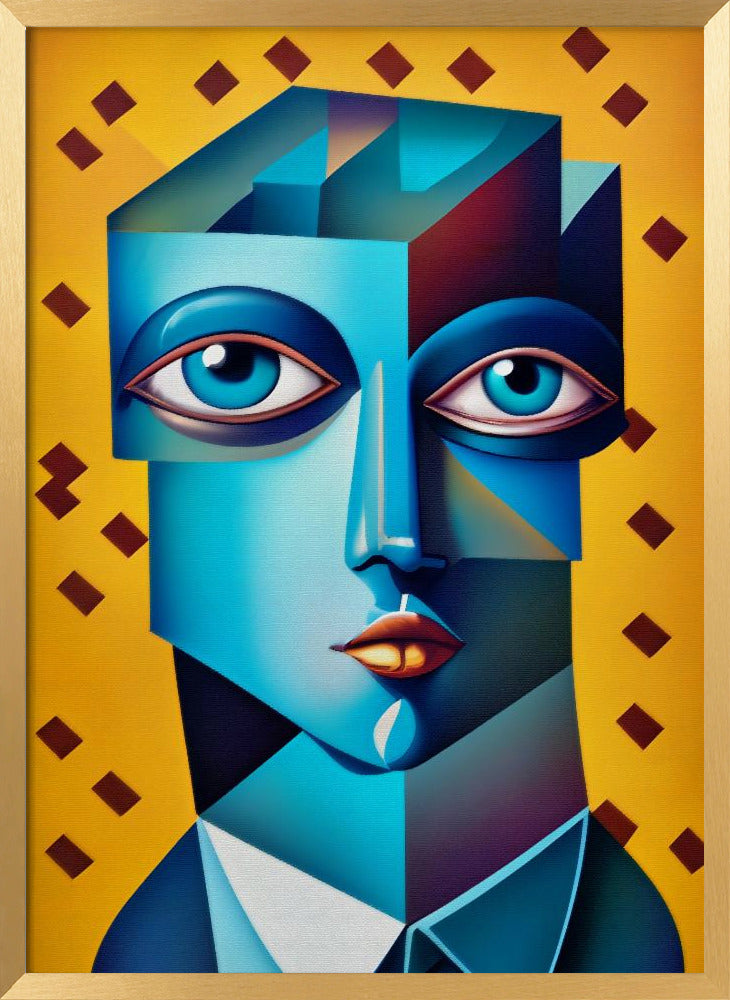 Cubist Abstract Face Poster