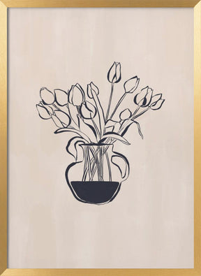 Tulips Flower Vase Line Art Print By Ivy Green Illustrations 4 5 Ratio Poster